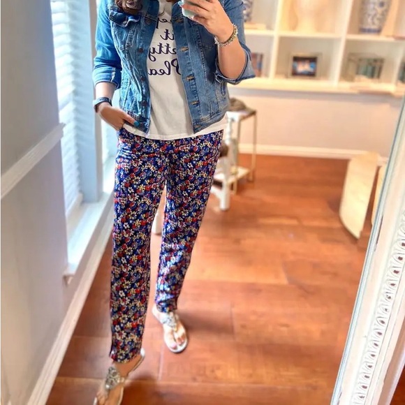 rag & bone Navy Floral Track Pants - Picture 5 of 6